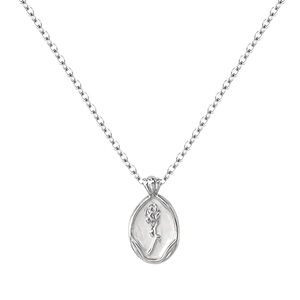 Beautiful necklace with rose on pendant. Plated in silver, NWT